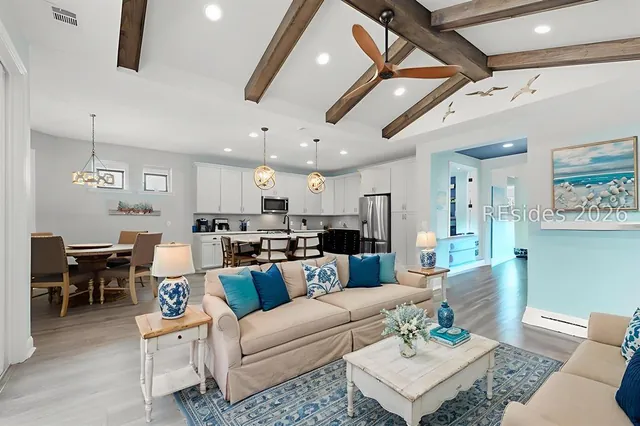 Open plan living and dining at 1217 St. Somewhere Drive