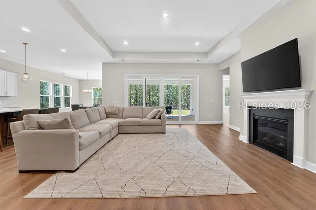 Great room with fireplace at 1628 Laurel Oak Avenue