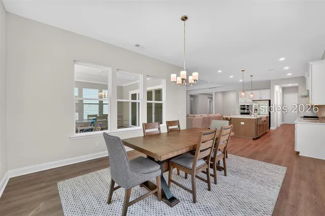 Dining area with chandelier at 1628 Laurel Oak Avenue