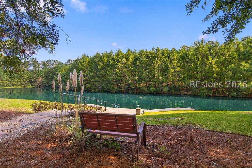 Lake view and private dock at 417 Full Sweep E in Latitude Lakes, Hardeeville SC